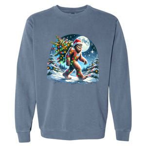 Bigfoot Christmas Holiday Sasquatch Xmas Garment-Dyed Sweatshirt