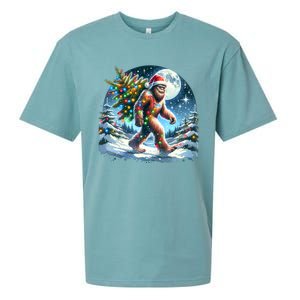 Bigfoot Christmas Holiday Sasquatch Xmas Sueded Cloud Jersey T-Shirt