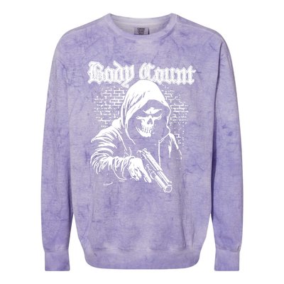 Body Count Hooded Skull Colorblast Crewneck Sweatshirt