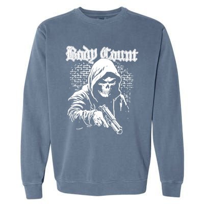 Body Count Hooded Skull Garment-Dyed Sweatshirt