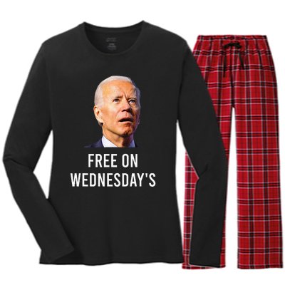 Biden Campaign Hawks ‘Free On Wednesdays Women's Long Sleeve Flannel Pajama Set 