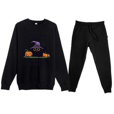 Back Cat Halloween DonT Make Me Get My Flying Monkeys Premium Crewneck Sweatsuit Set