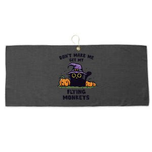 Back Cat Halloween DonT Make Me Get My Flying Monkeys Large Microfiber Waffle Golf Towel