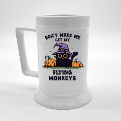 Back Cat Halloween DonT Make Me Get My Flying Monkeys Beer Stein