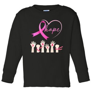 Breast Cancer Hope Heart Ribbon Resilient Hope 2024 Premium Toddler Long Sleeve Shirt