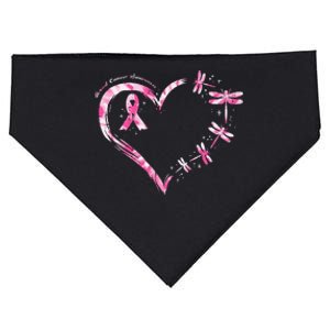 Breast Cancer Heart Dragonflies Awareness USA-Made Doggie Bandana