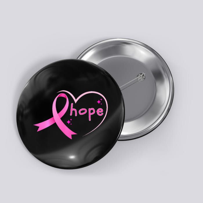 Breast Cancer Hope Ribbon Heart 2024 Awareness Hope Button