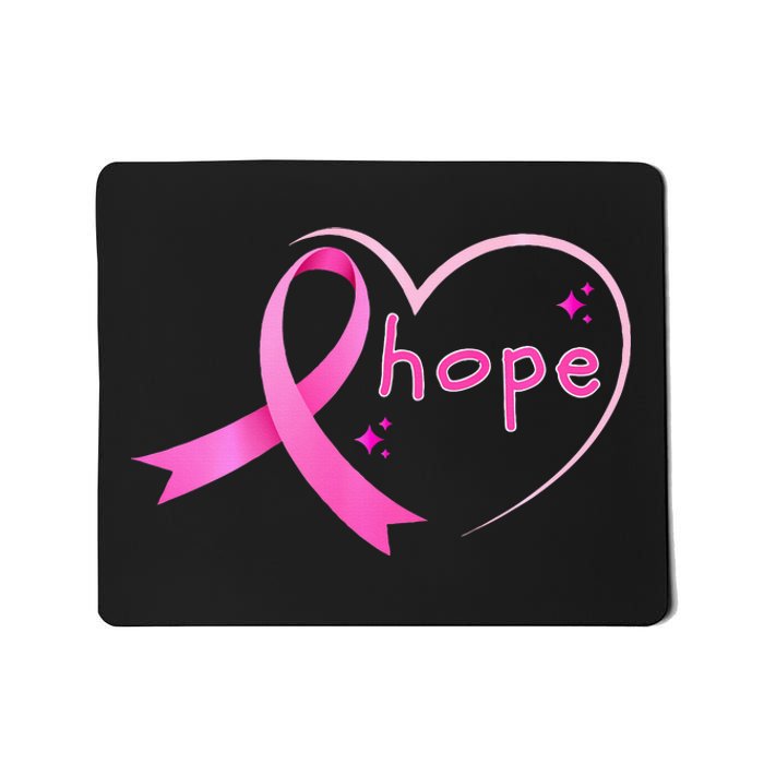 Breast Cancer Hope Ribbon Heart 2024 Awareness Hope Mousepad