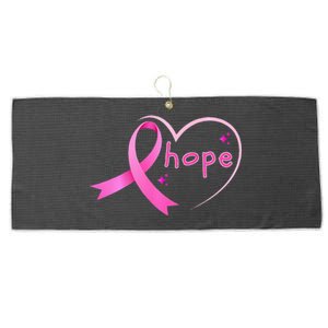 Breast Cancer Hope Ribbon Heart 2024 Awareness Hope Large Microfiber Waffle Golf Towel