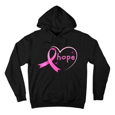 Breast Cancer Hope Ribbon Heart 2024 Awareness Hope Tall Hoodie