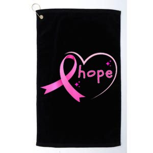 Breast Cancer Hope Ribbon Heart 2024 Awareness Hope Platinum Collection Golf Towel