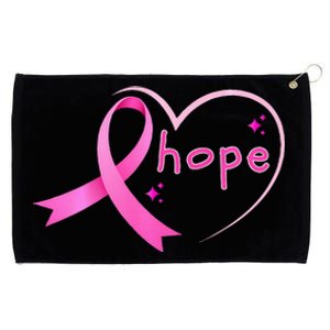 Breast Cancer Hope Ribbon Heart 2024 Awareness Hope Grommeted Golf Towel