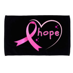 Breast Cancer Hope Ribbon Heart 2024 Awareness Hope Microfiber Hand Towel