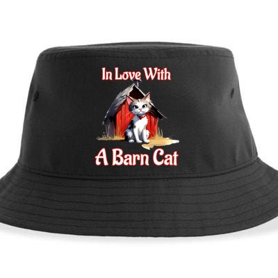 Barn Cat In Love With Barn Cat Funny Cat Lovers Design  Sustainable Bucket Hat