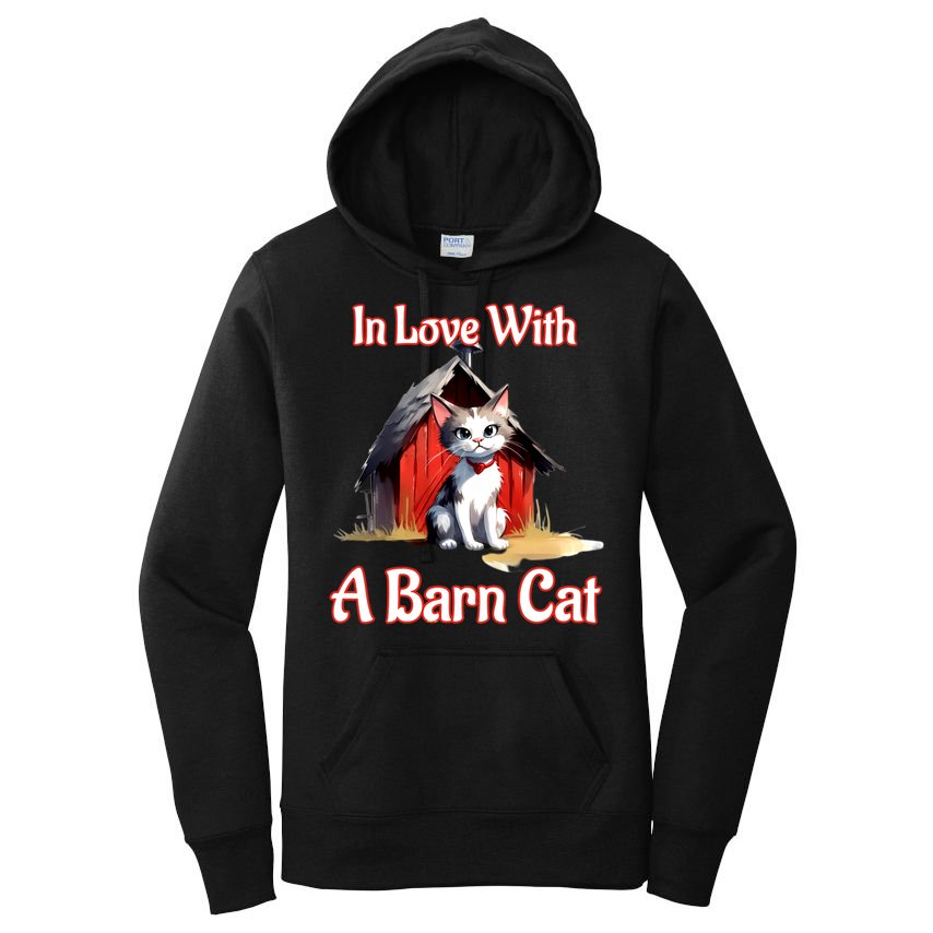 Barn Cat In Love With Barn Cat Funny Cat Lovers Design  Women's Pullover Hoodie