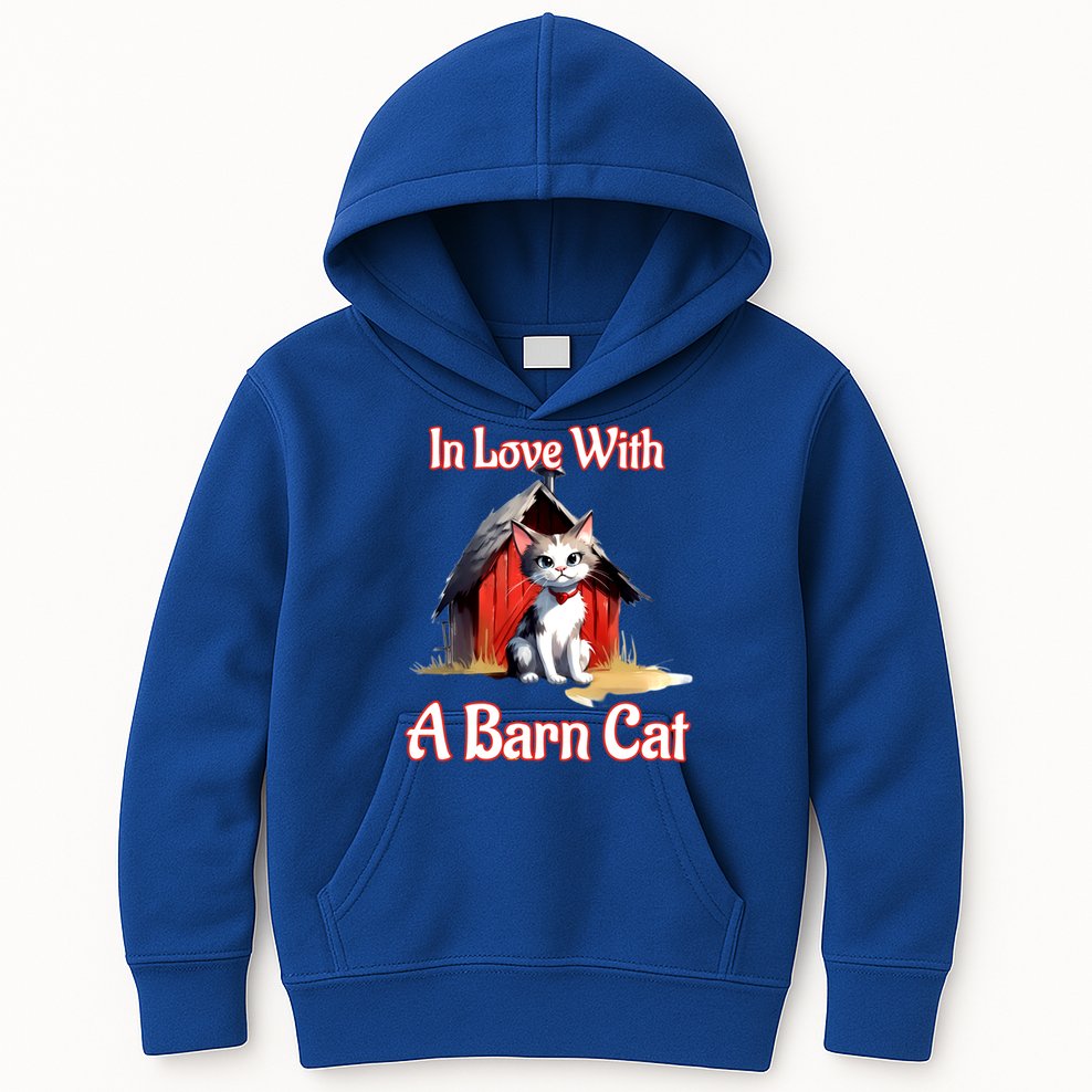 Barn Cat In Love With Barn Cat Funny Cat Lovers Design  Kids Hoodie