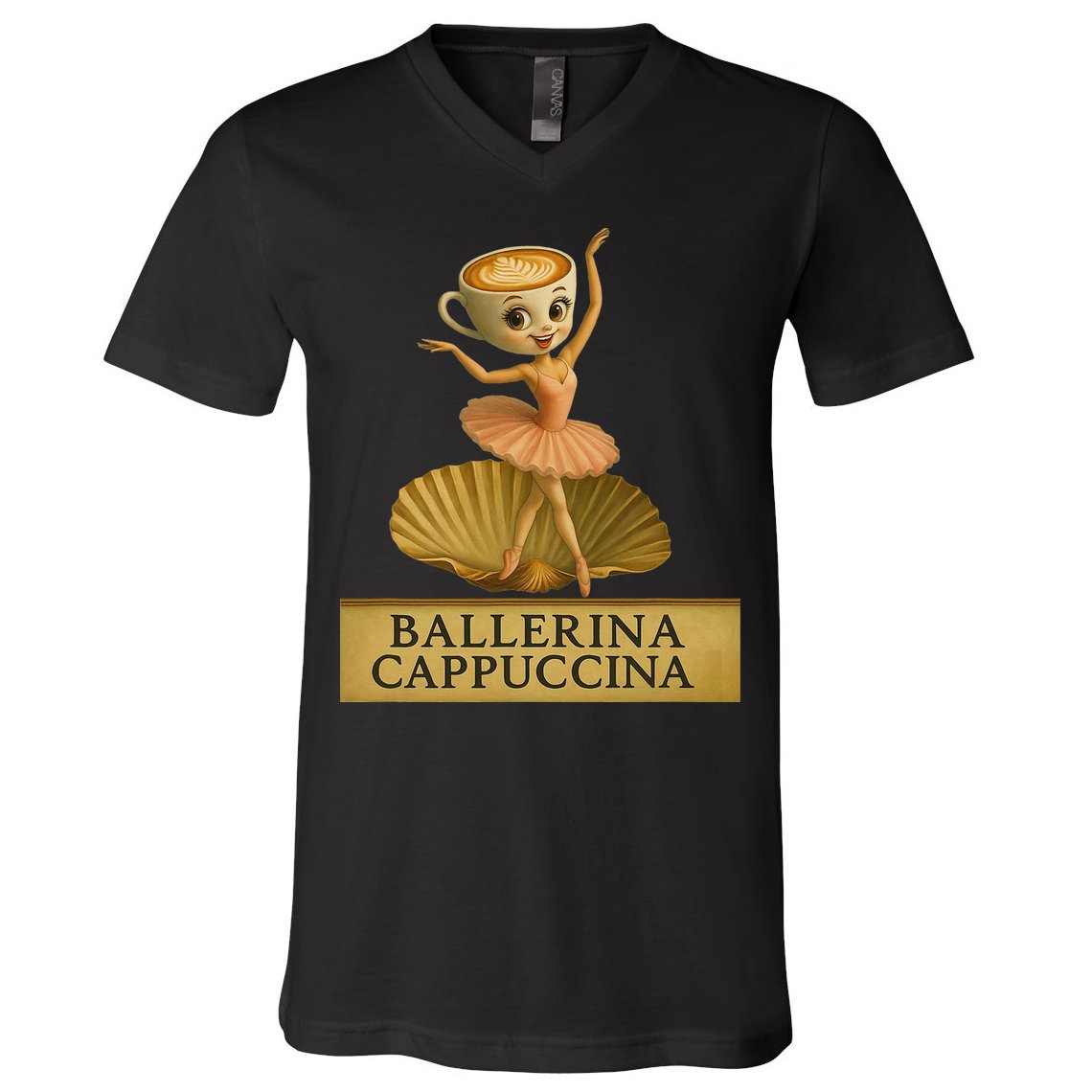 Ballerina Cappuccina Italian Brainrot Meme Ballerina V-Neck T-Shirt