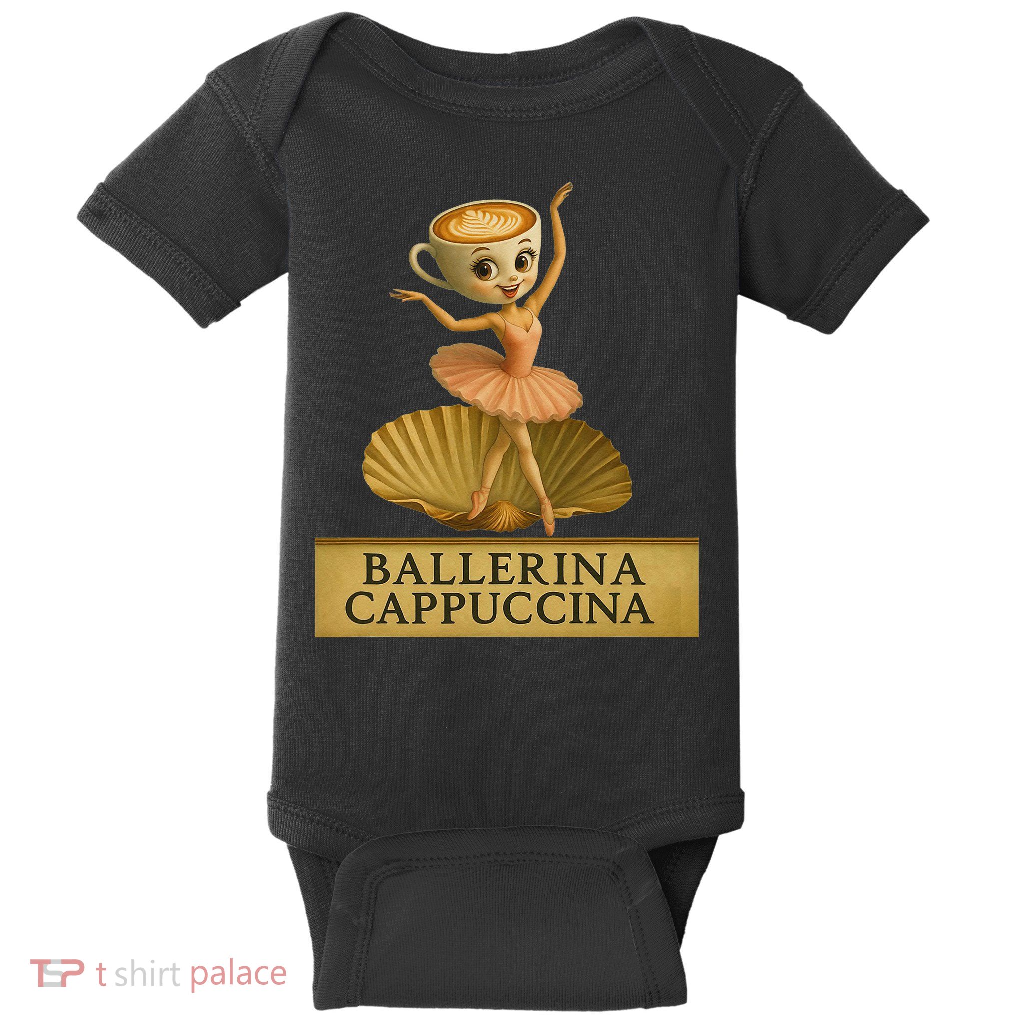 Ballerina Cappuccina Italian Brainrot Meme Ballerina Baby Bodysuit