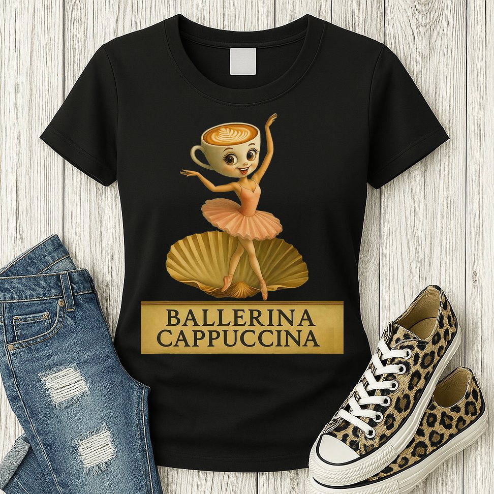 Ballerina Cappuccina Italian Brainrot Meme Ballerina Womens T-Shirt