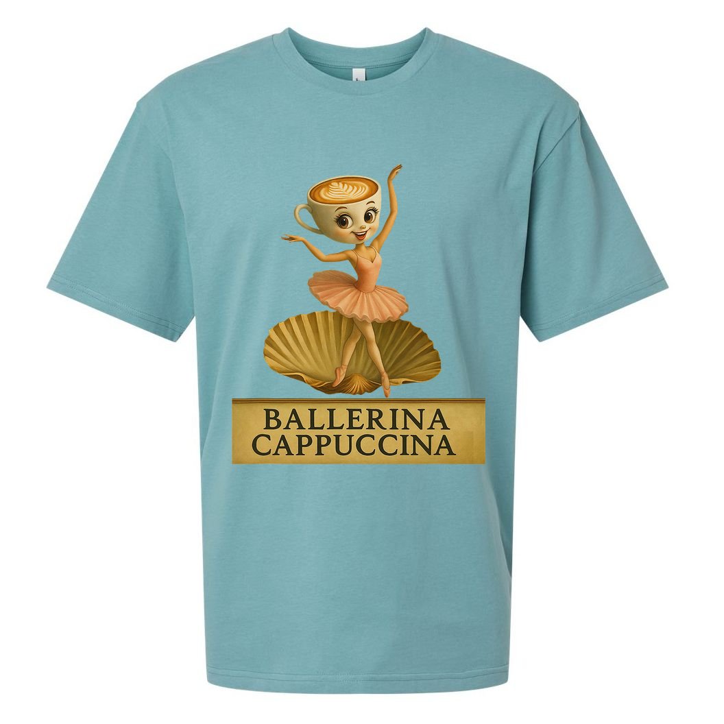 Ballerina Cappuccina Italian Brainrot Meme Ballerina Sueded Cloud Jersey T-Shirt
