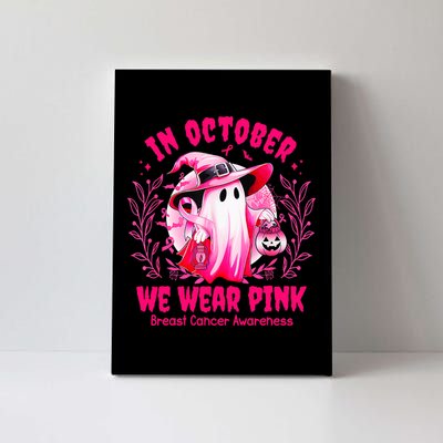 Breast Cancer In October We Wear Halloween Canvas