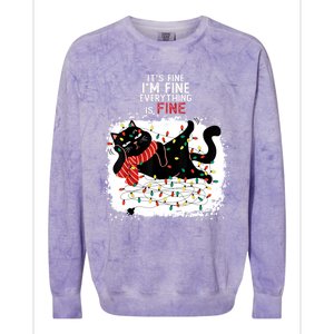 Black Cat ItS Fine IM Fine Everything Is Fine Christmas Gift Colorblast Crewneck Sweatshirt