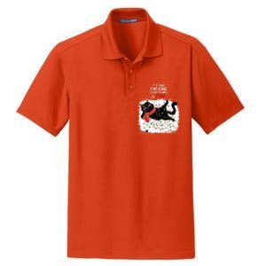 Black Cat ItS Fine IM Fine Everything Is Fine Christmas Gift Dry Zone Grid Polo