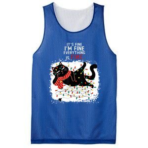 Black Cat ItS Fine IM Fine Everything Is Fine Christmas Gift Mesh Reversible Basketball Jersey Tank