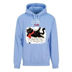 Black Cat ItS Fine IM Fine Everything Is Fine Christmas Gift Unisex Surf Hoodie