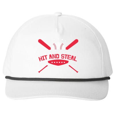 Baseball Coach I Teach To Hit And Steal Snapback Five-Panel Rope Hat