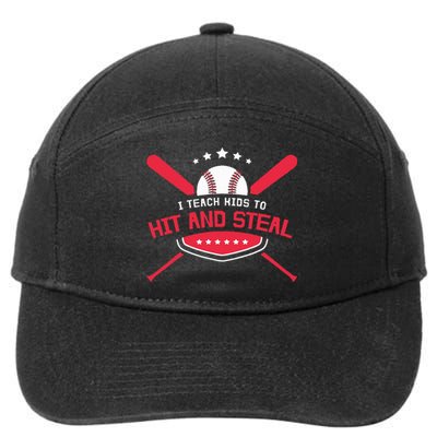 Baseball Coach I Teach To Hit And Steal 7-Panel Snapback Hat