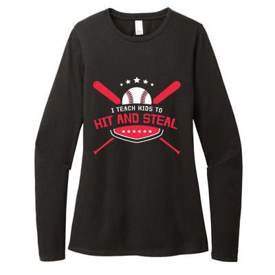 Baseball Coach I Teach To Hit And Steal Womens CVC Long Sleeve Shirt