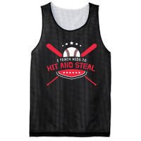 Baseball Coach I Teach To Hit And Steal Mesh Reversible Basketball Jersey Tank