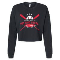 Baseball Coach I Teach To Hit And Steal Cropped Pullover Crew