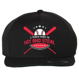 Baseball Coach I Teach To Hit And Steal Wool Snapback Cap