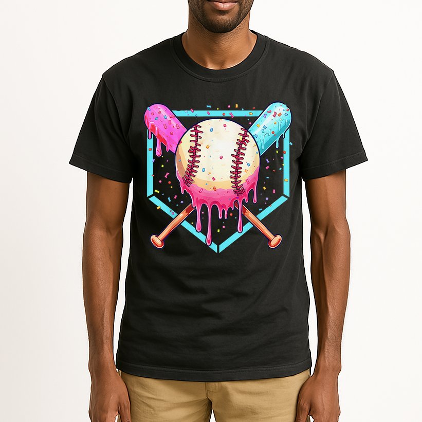 Baseball Cuteping Ice Cream Cute Baseball Season Gift Tall T-Shirt