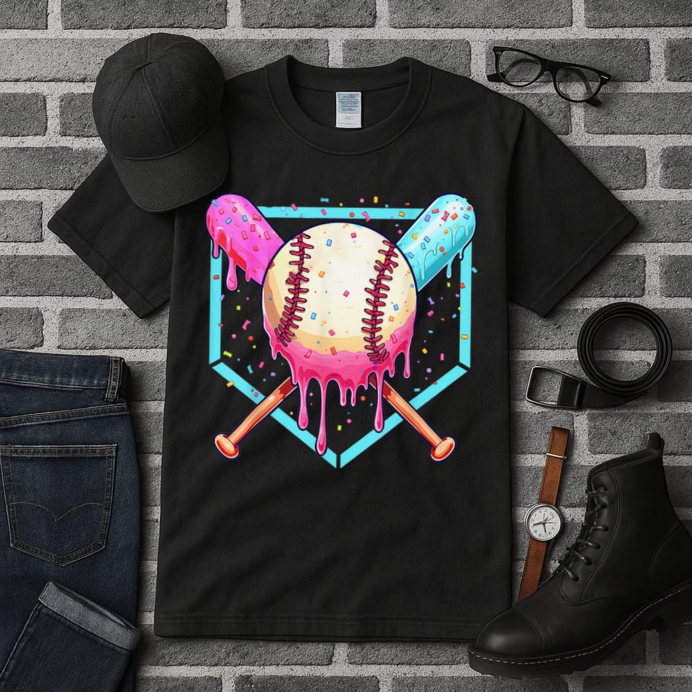 Baseball Cuteping Ice Cream Cute Baseball Season Gift Tall T-Shirt
