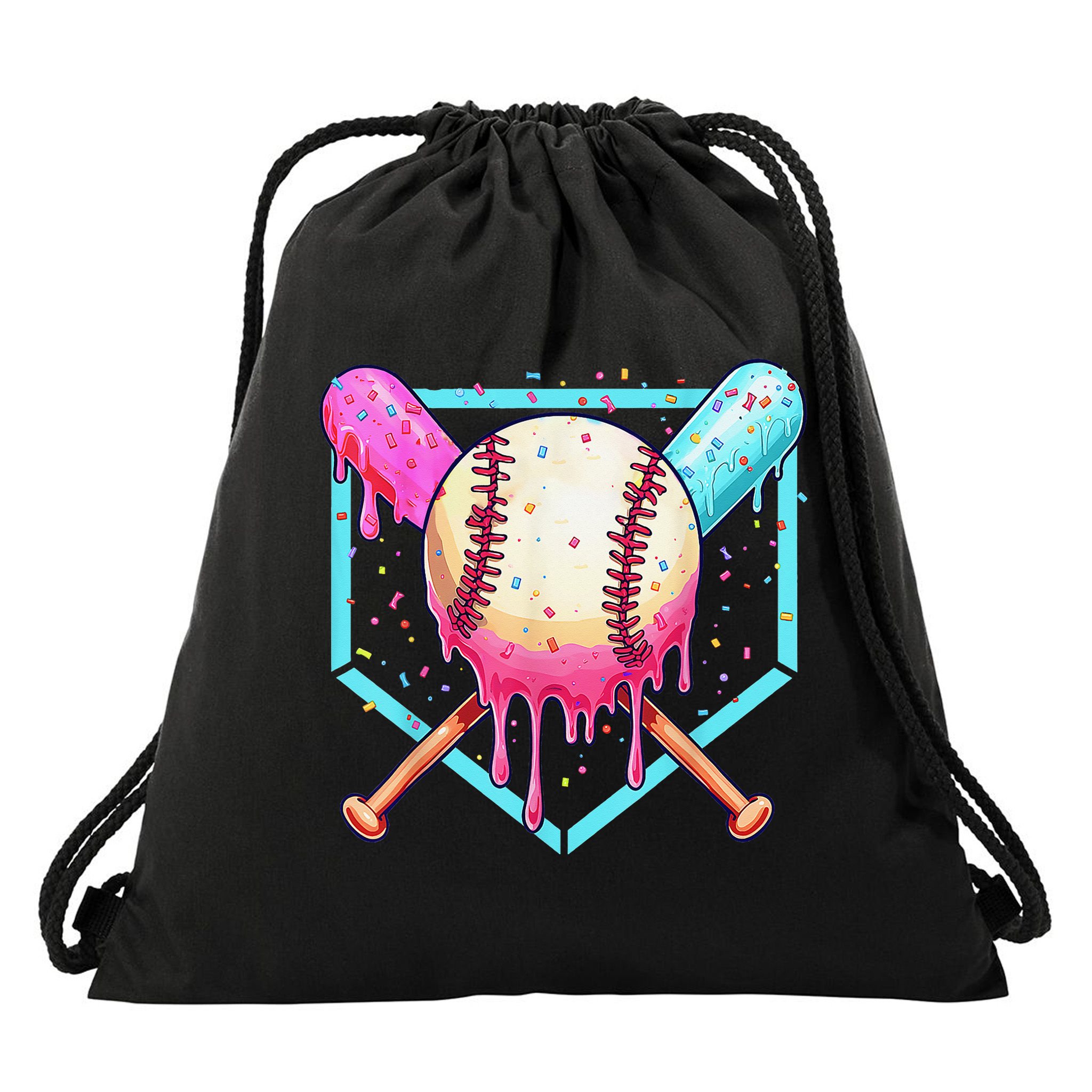 Baseball Cuteping Ice Cream Cute Baseball Season Gift Drawstring Bag