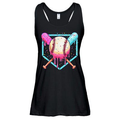 Baseball Cuteping Ice Cream Cute Baseball Season Gift Ladies Essential Flowy Tank