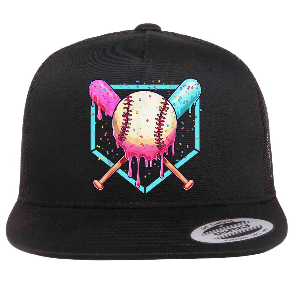 Baseball Cuteping Ice Cream Cute Baseball Season Gift Flat Bill Trucker Hat