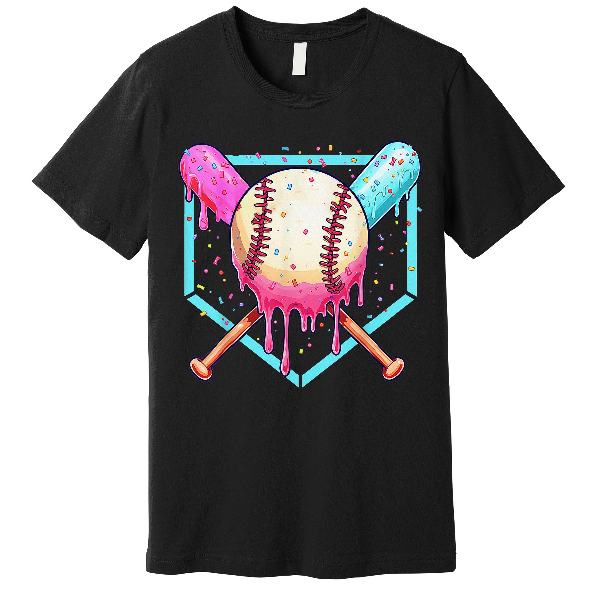 Baseball Cuteping Ice Cream Cute Baseball Season Gift Premium T-Shirt