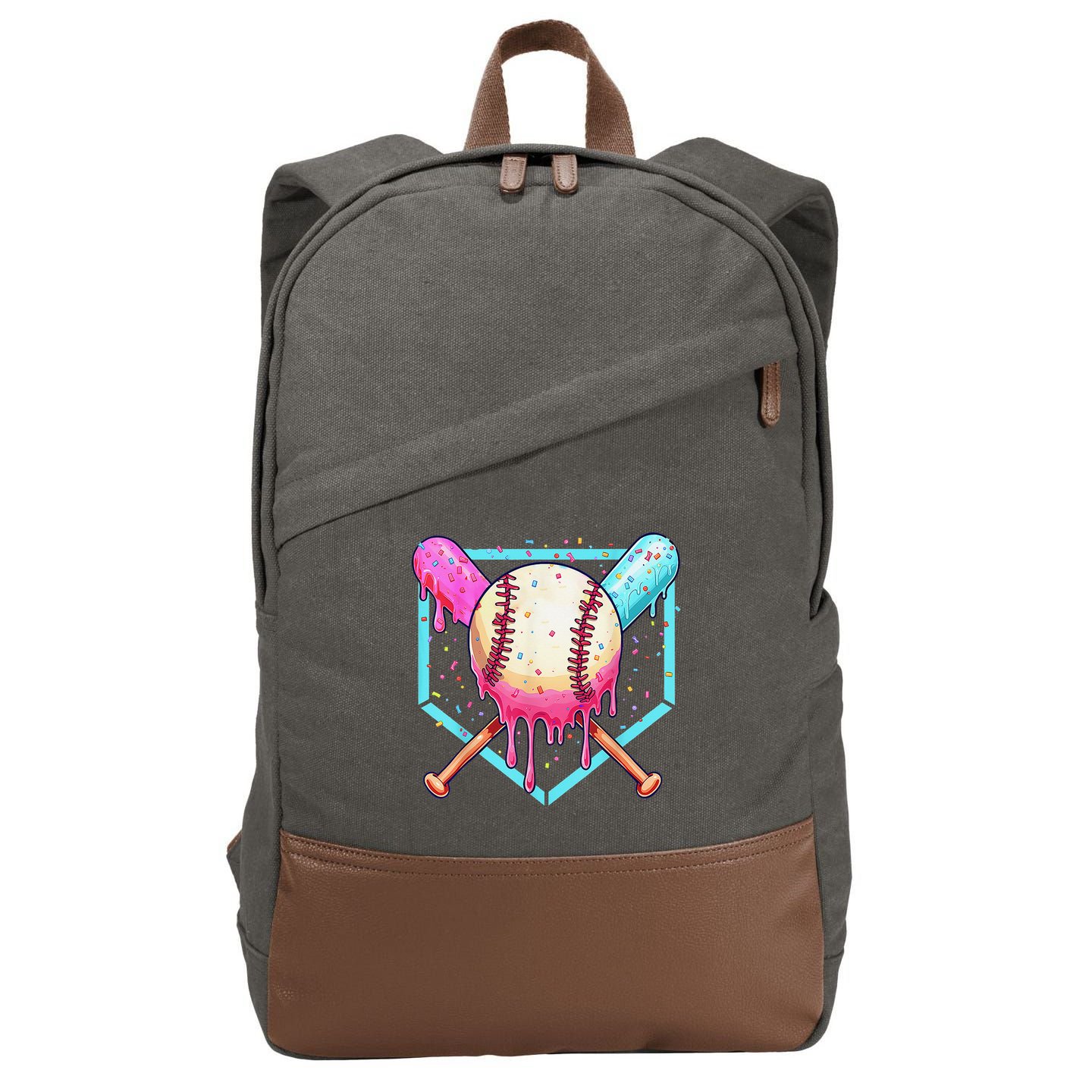 Baseball Cuteping Ice Cream Cute Baseball Season Gift Cotton Canvas Backpack