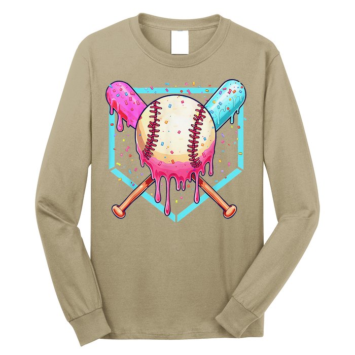 Baseball Cuteping Ice Cream Cute Baseball Season Gift Long Sleeve Shirt