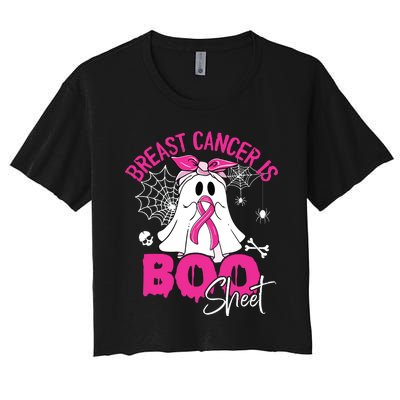 Breast Cancer Is Ghost Sheet Breast Cancer Awareness Women's Crop Top Tee