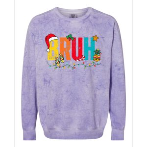 Bruh Christmas In July Summer Beach Vacation Colorblast Crewneck Sweatshirt