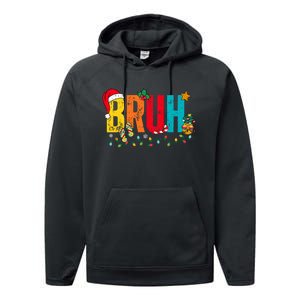 Bruh Christmas In July Summer Beach Vacation Performance Fleece Hoodie