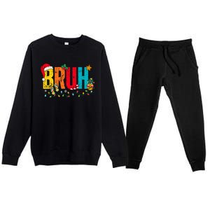 Bruh Christmas In July Summer Beach Vacation Premium Crewneck Sweatsuit Set