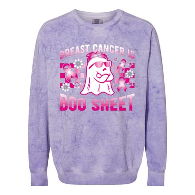 Breast Cancer Is Boo Sheet Halloween Breast Cancer Awareness Colorblast Crewneck Sweatshirt