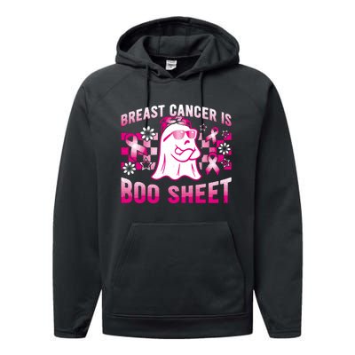 Breast Cancer Is Boo Sheet Halloween Breast Cancer Awareness Performance Fleece Hoodie