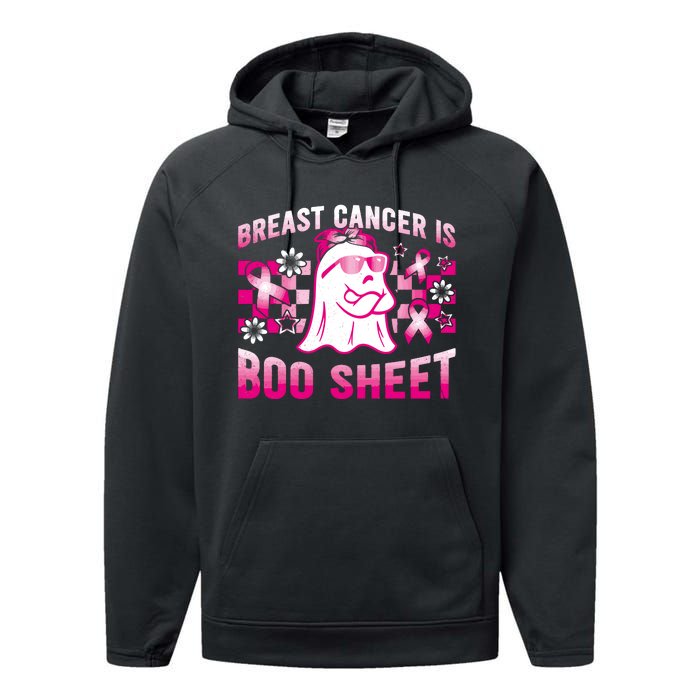 Breast Cancer Is Boo Sheet Halloween Breast Cancer Awareness Performance Fleece Hoodie